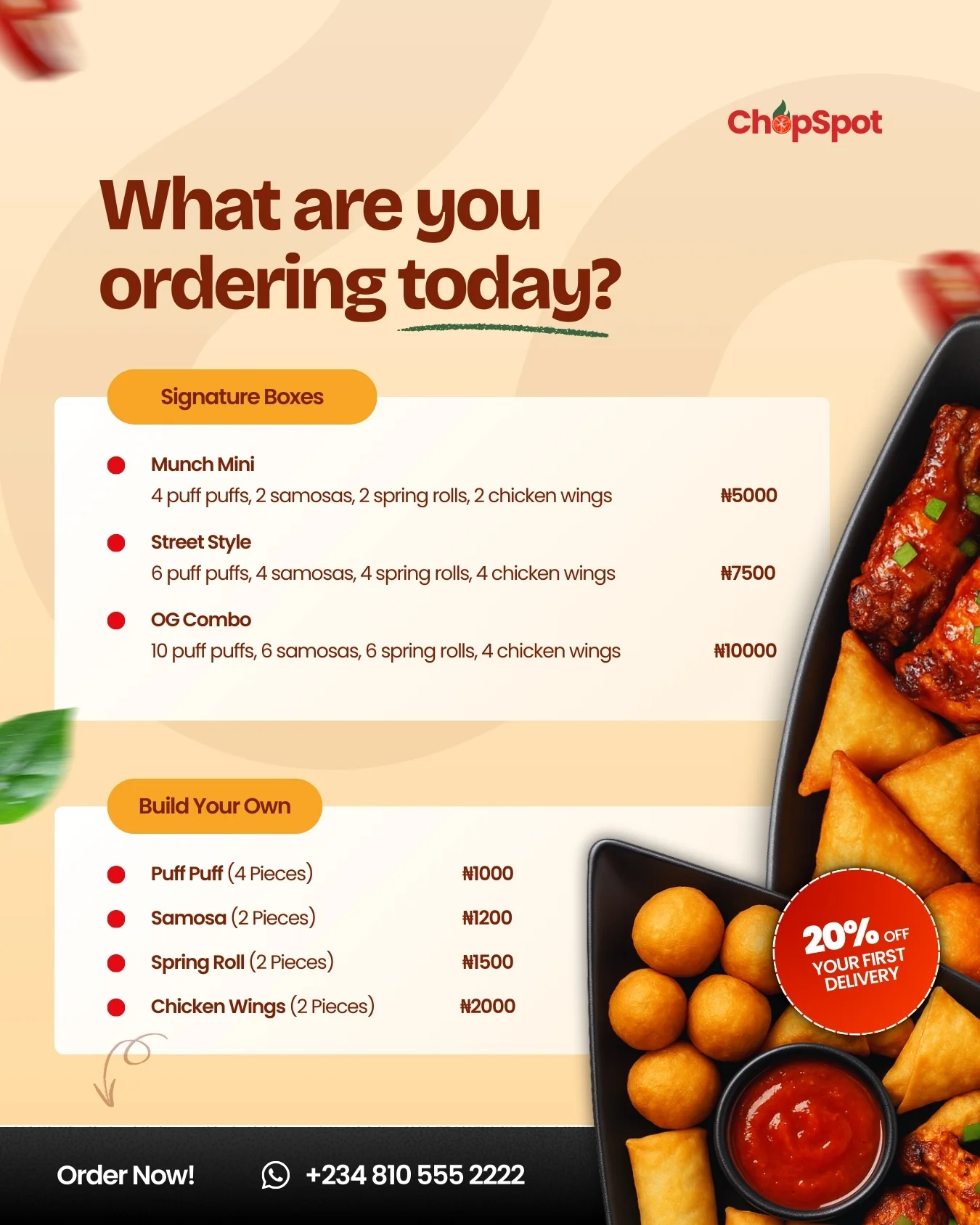 ChopSpot What Are You Ordering Today design
