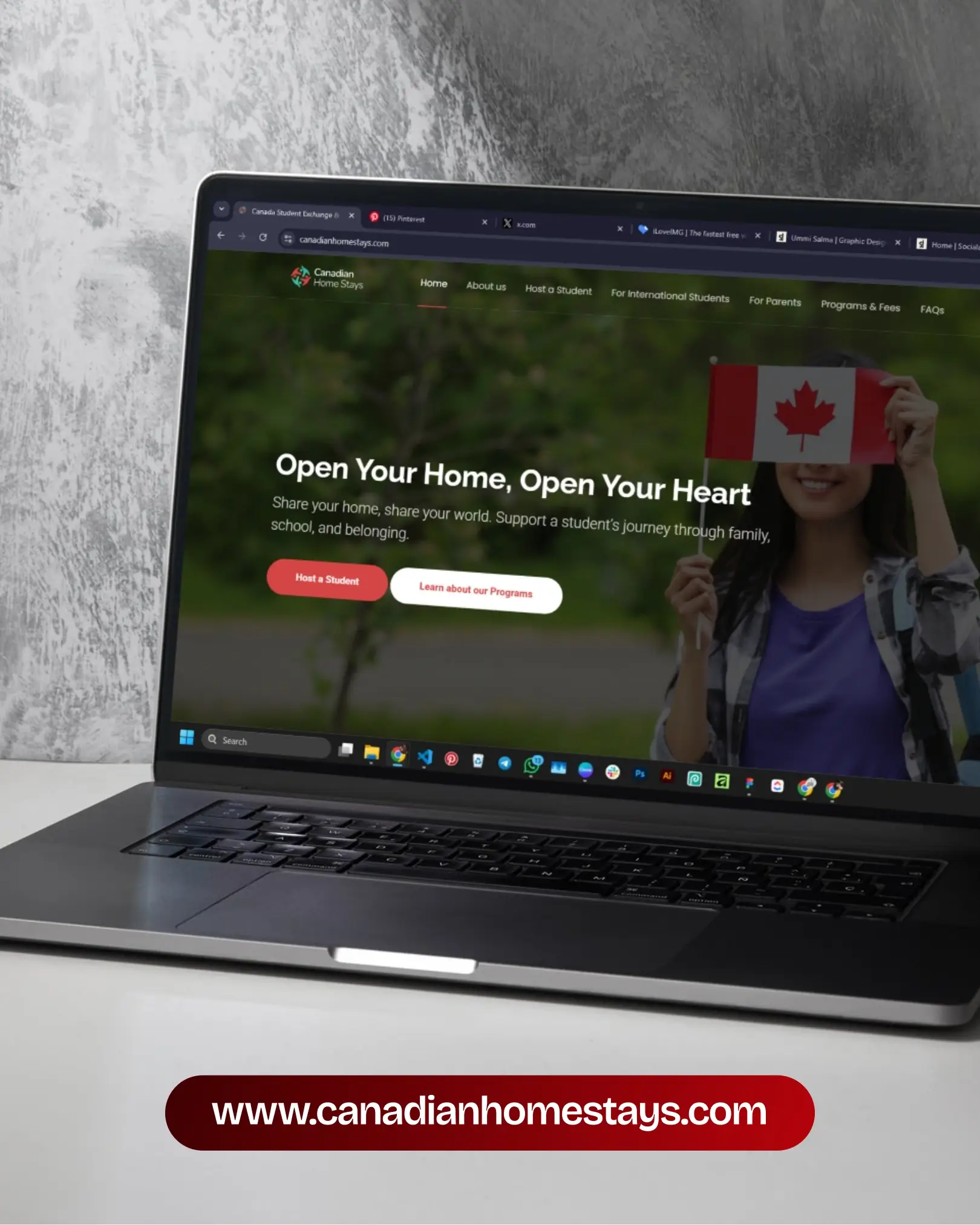 Canadian Home Stays website design