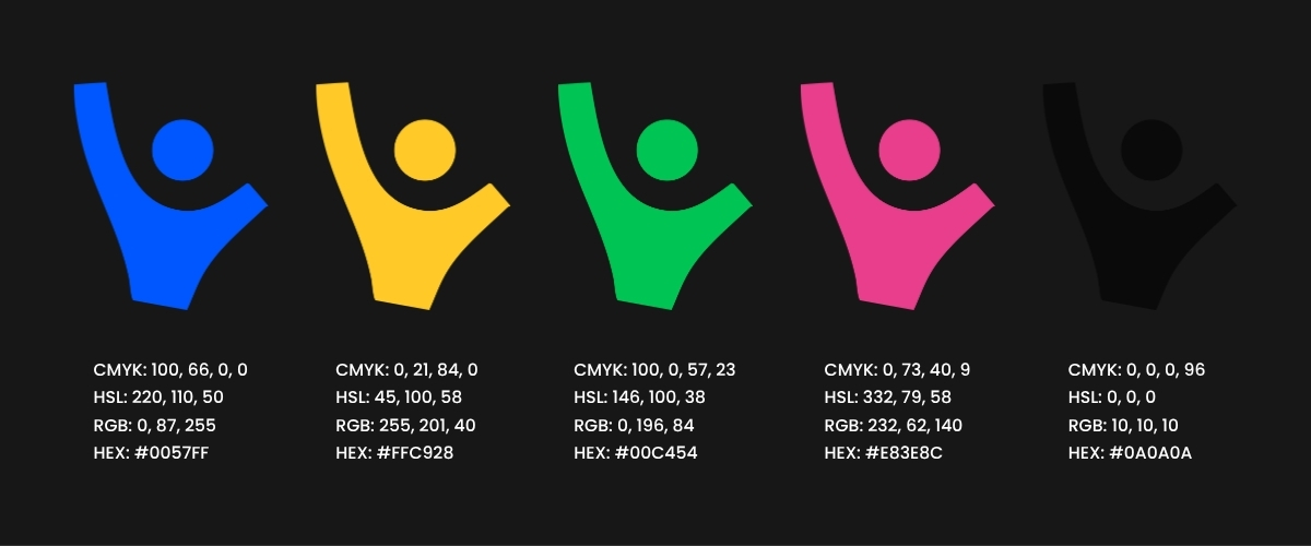 FanZone primary color palette: blue, yellow, midnight