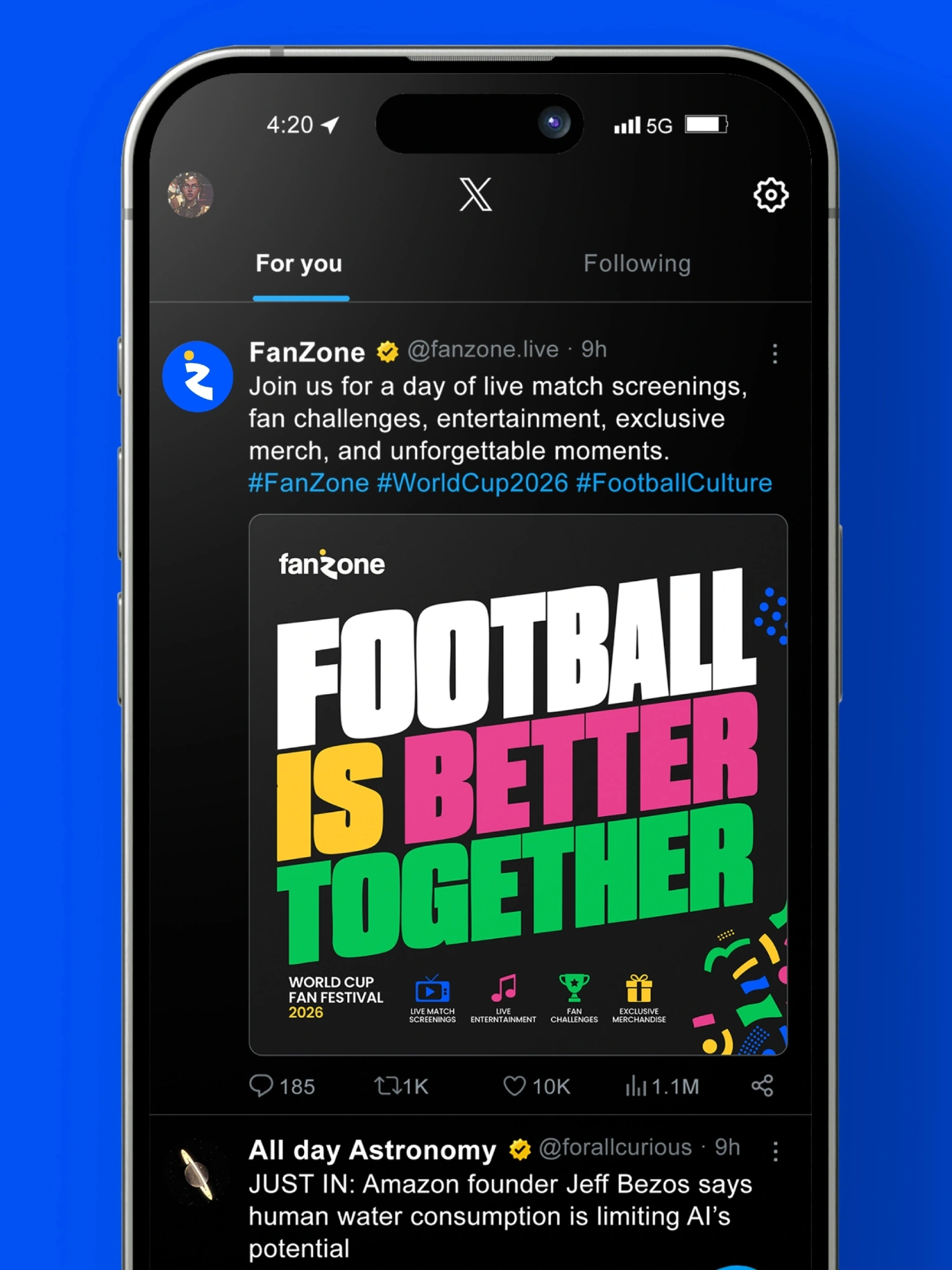FanZone social media post mockup