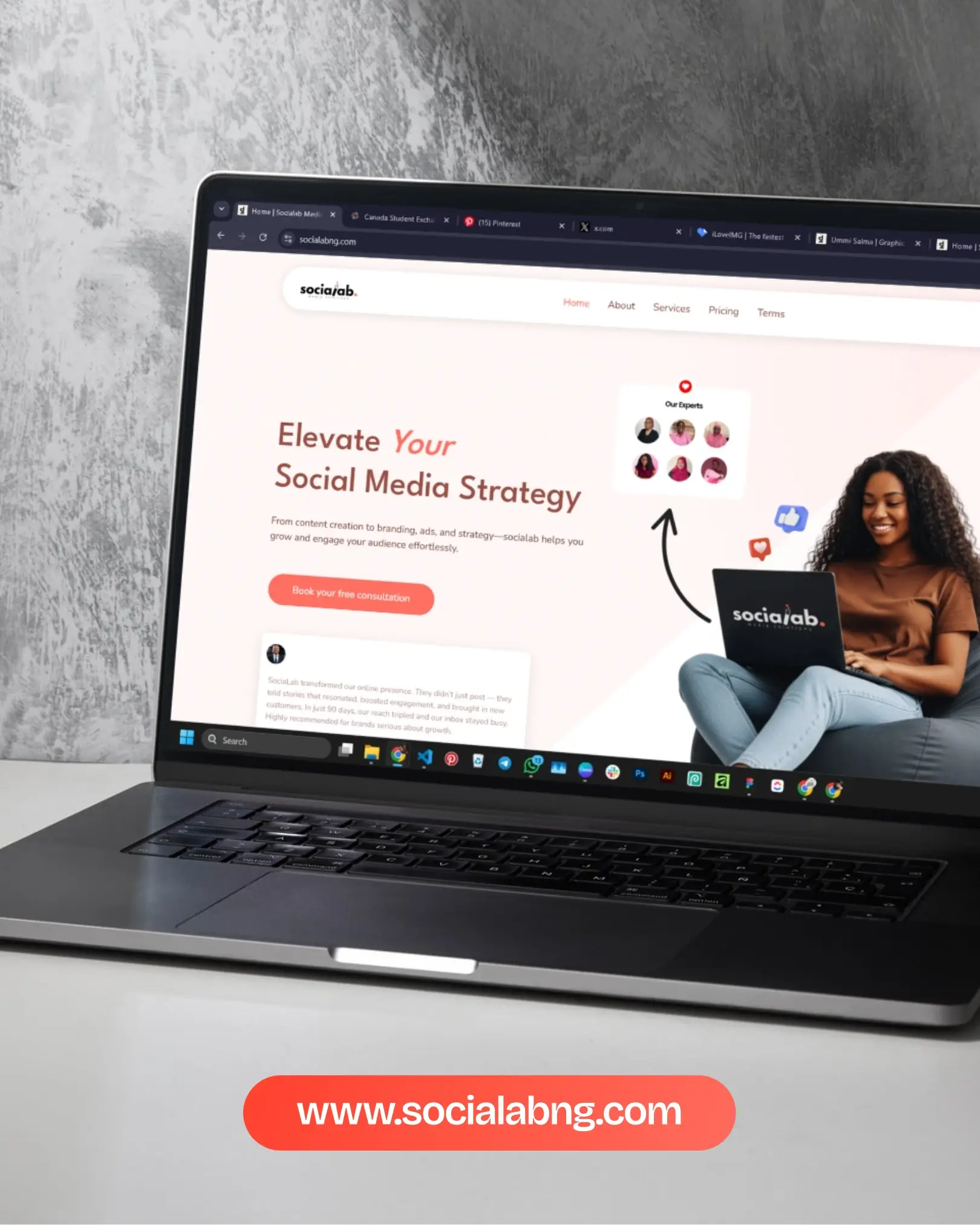 Socialab website design