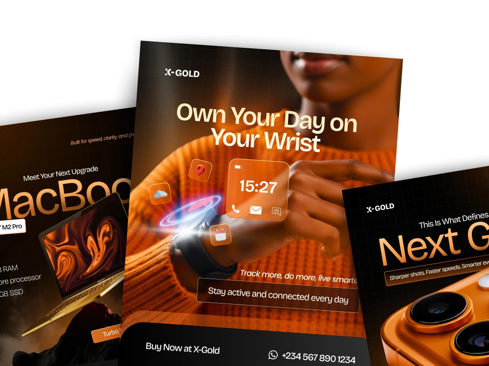 X-Gold Electronics social media designs