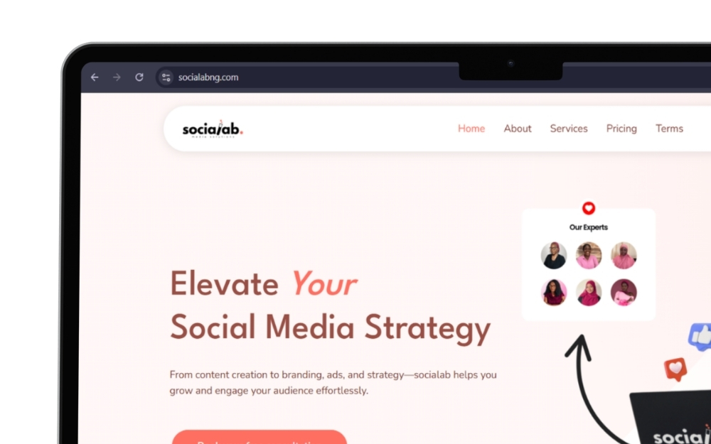 Socialab website design